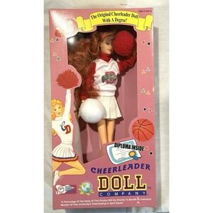 Vintage Collegiate Cheerleader Doll OSU Ohio State Buckeyes Diploma 90s Red Hair
